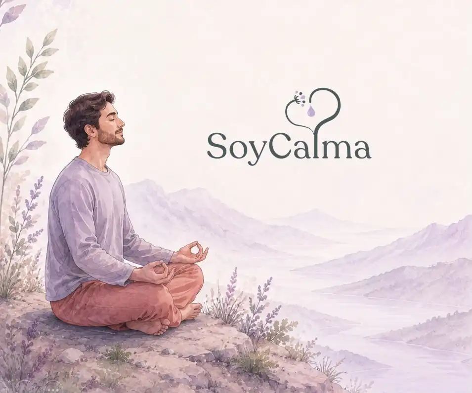 Cobijo para el alma Hombre meditando en colina